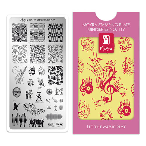 Moyra Mini Stamping Plate 119 LET THE MUSIC PLAY