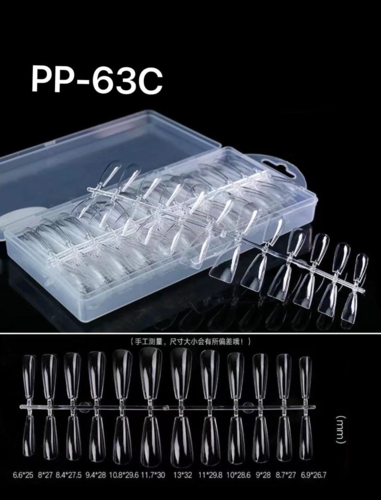 Tips 500pcs - CLEAR Long Coffin