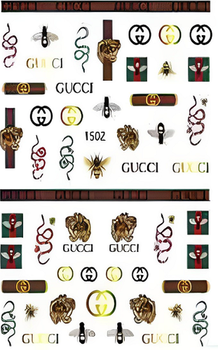 Nail Stickers - Brand Name & Logo GG & Bee, Multi-Colour 2