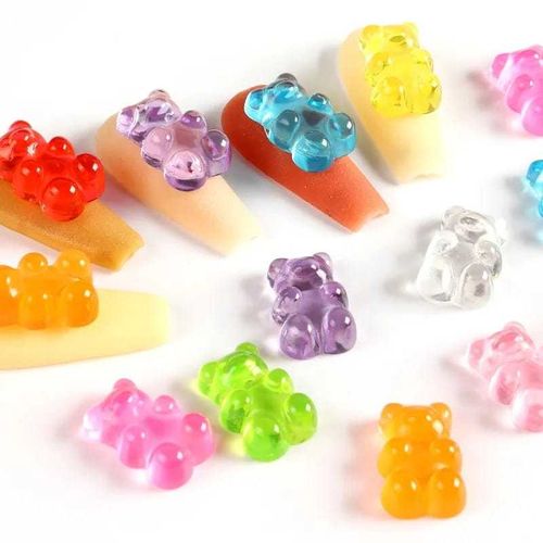 3D Nail Charms - Gummy Bears CLEAR MIX 5pcs